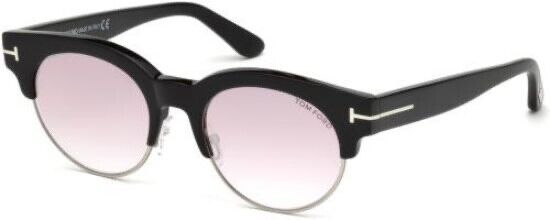 Tom Ford Henri-02 TF598 Sunglasses Black w/Violet Mirror 52mm Lens 01Z FT0598