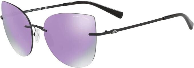 Armani Exchange AX2025S Sunglasses Matte Black w/Violet Mirror 56mm Lens 60634V