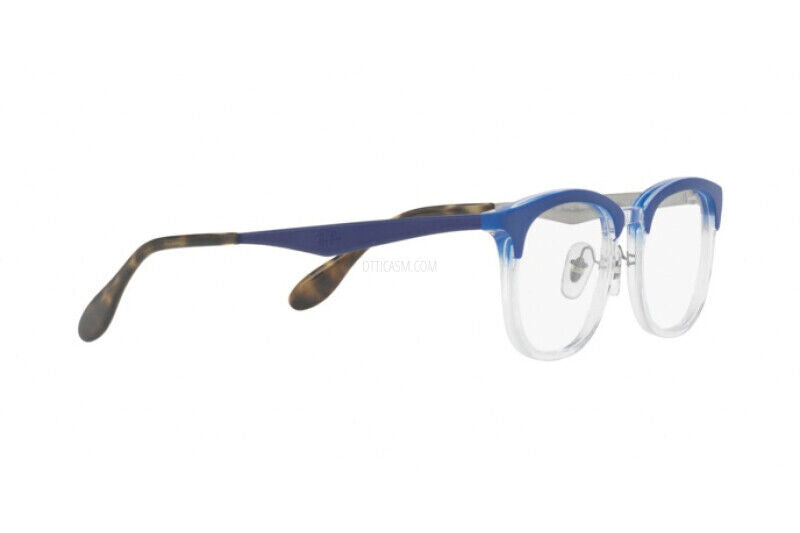 Ray-Ban RX 7112 Eyeglasses 51mm Transparent Shiny Blue w/Demo Lens 5684 RX7112