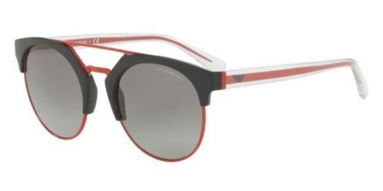 Emporio Armani EA4092 Sunglasses Black Red w/Gray Gradient Lens 501711 EA 4092