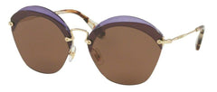 Miu Miu SMU53S Sunglasses Transparent Violet w/Brown 62mm Lens VX29L1 MU53S 53S