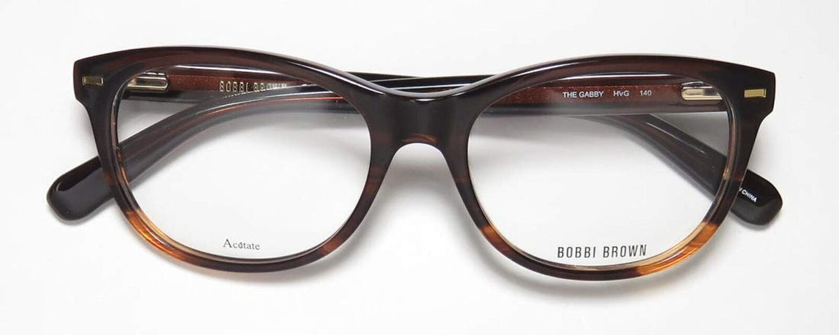 Bobbi Brown The Gabby Eyeglasses 49-17-140 Brown Horn Burgundy w/Demo Lens HVG