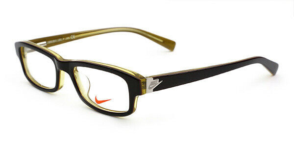 Nike 5517 Eyeglasses 48-17-130 245 Brown on Yellow w/Demo Clear Lenses Kids